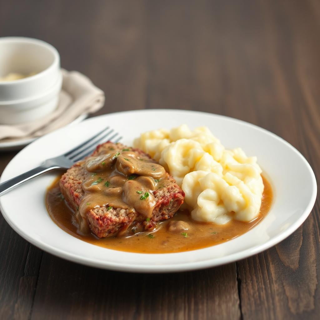 FN062 - Meat Loaf en Salsa de Setas y Majado de Papa