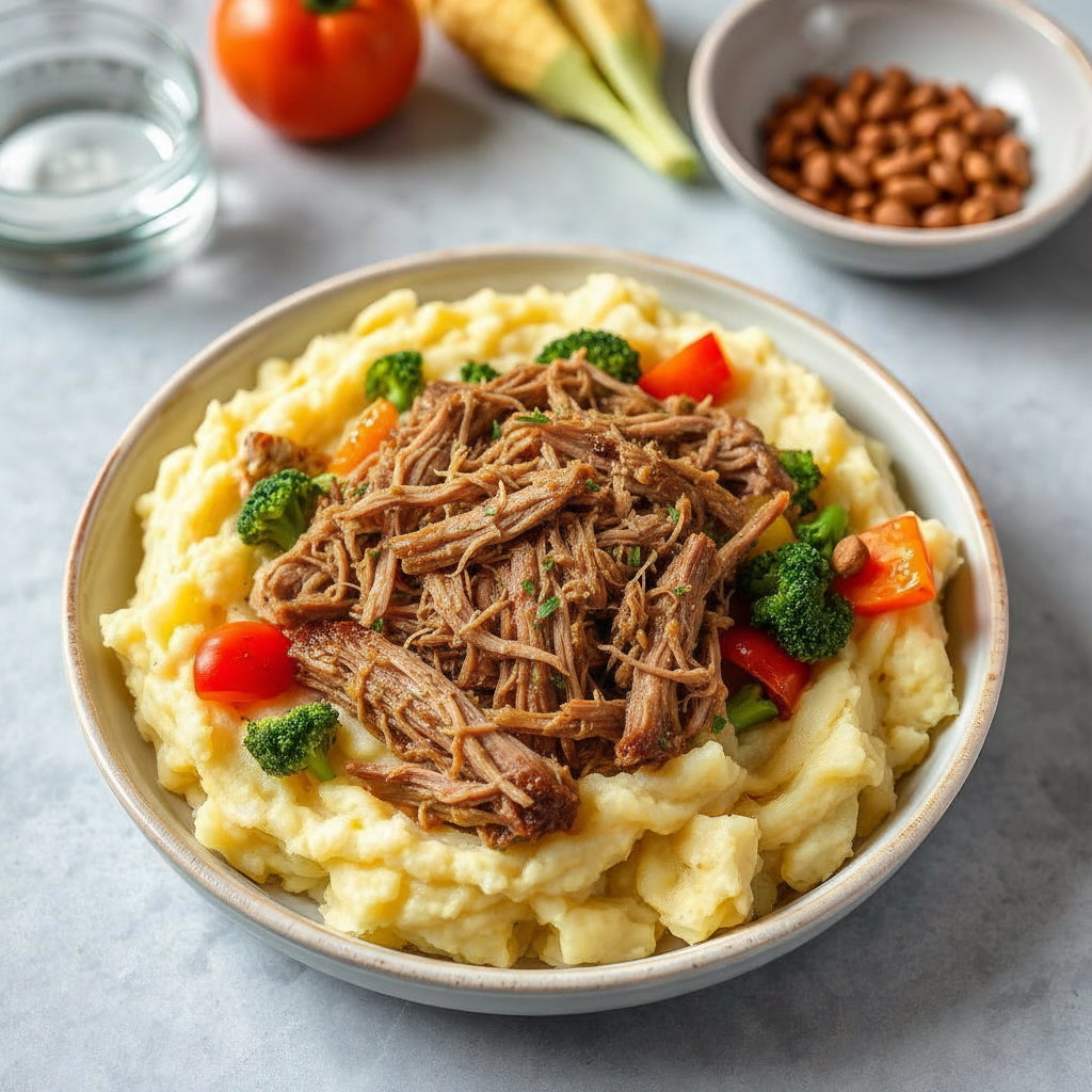 FN109 -Majado de Papa, Ropa Vieja y Vegetales Mixtos