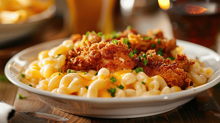 FN134 - "TRIPLE CHEESE Mac & Cheese" con Chicken Fries
