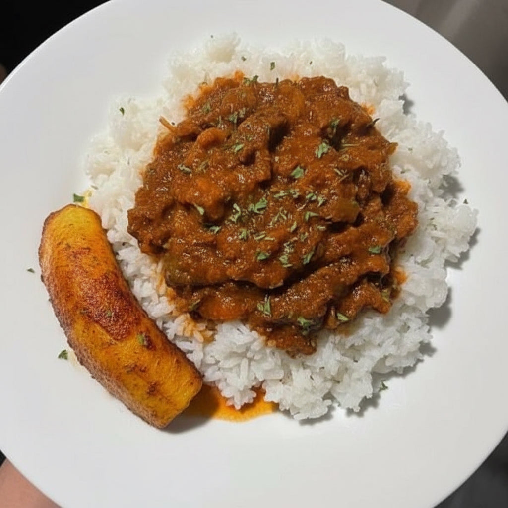 FN225 - Arroz Blanco, Bistec en Salsa Criolla y Amarillo