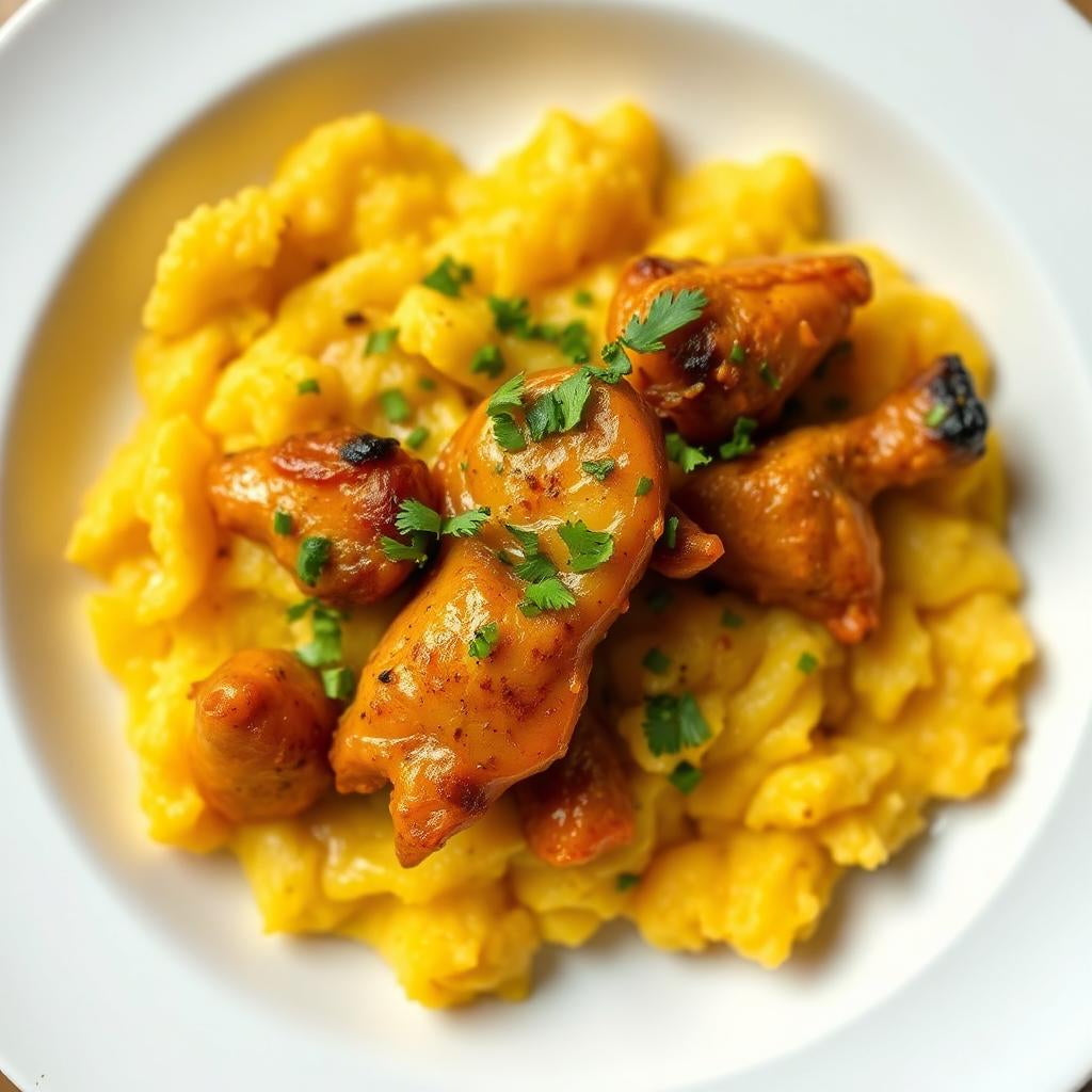 FN250 - Mangu con Pollo al Ajillo