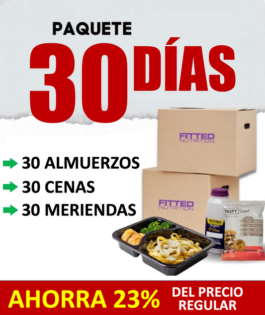 FNP30- PLAN 30 DIAS (30 Almuerzos, 30 Cenas, 30 Meriendas)