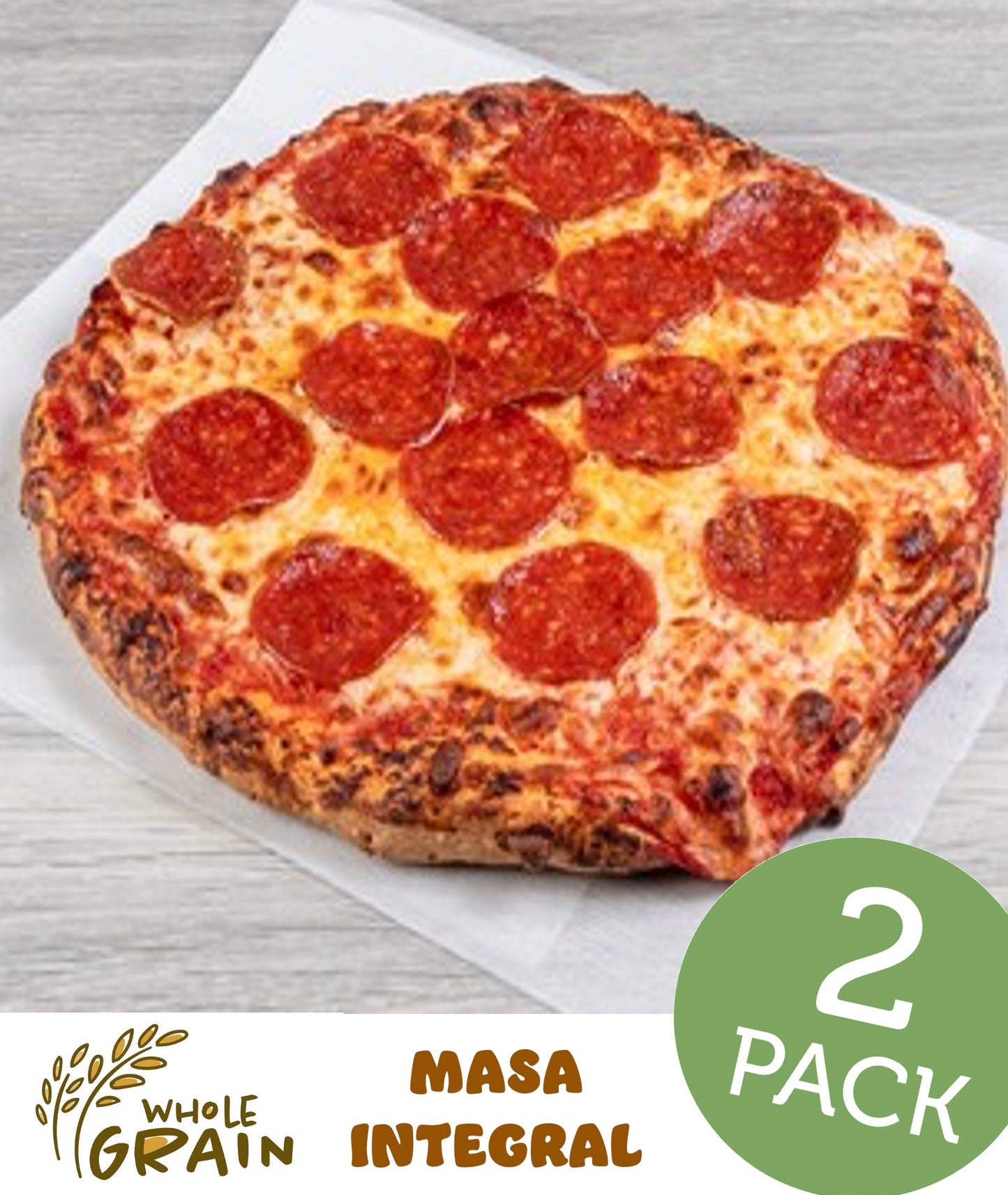 FN208 - Pizza Personal de Pepperoni Masa Integral - 2-Pack