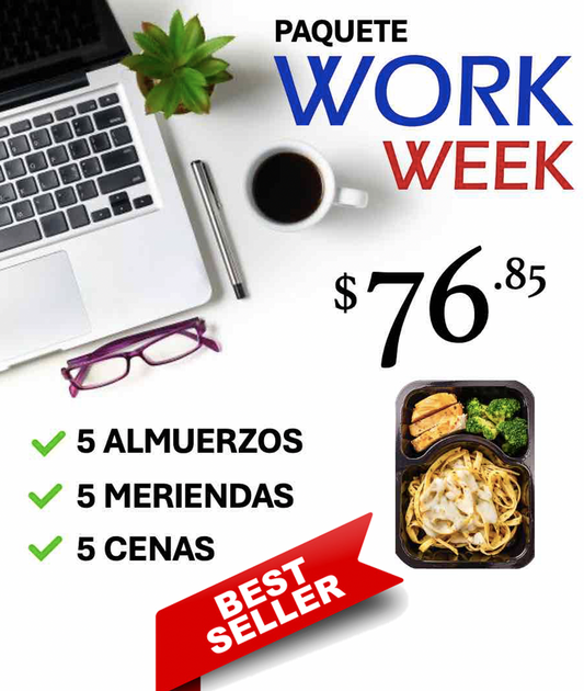 PAQUETE WORK WEEK - (5 Almuerzos, 5 Meriendas, 5 Cenas)