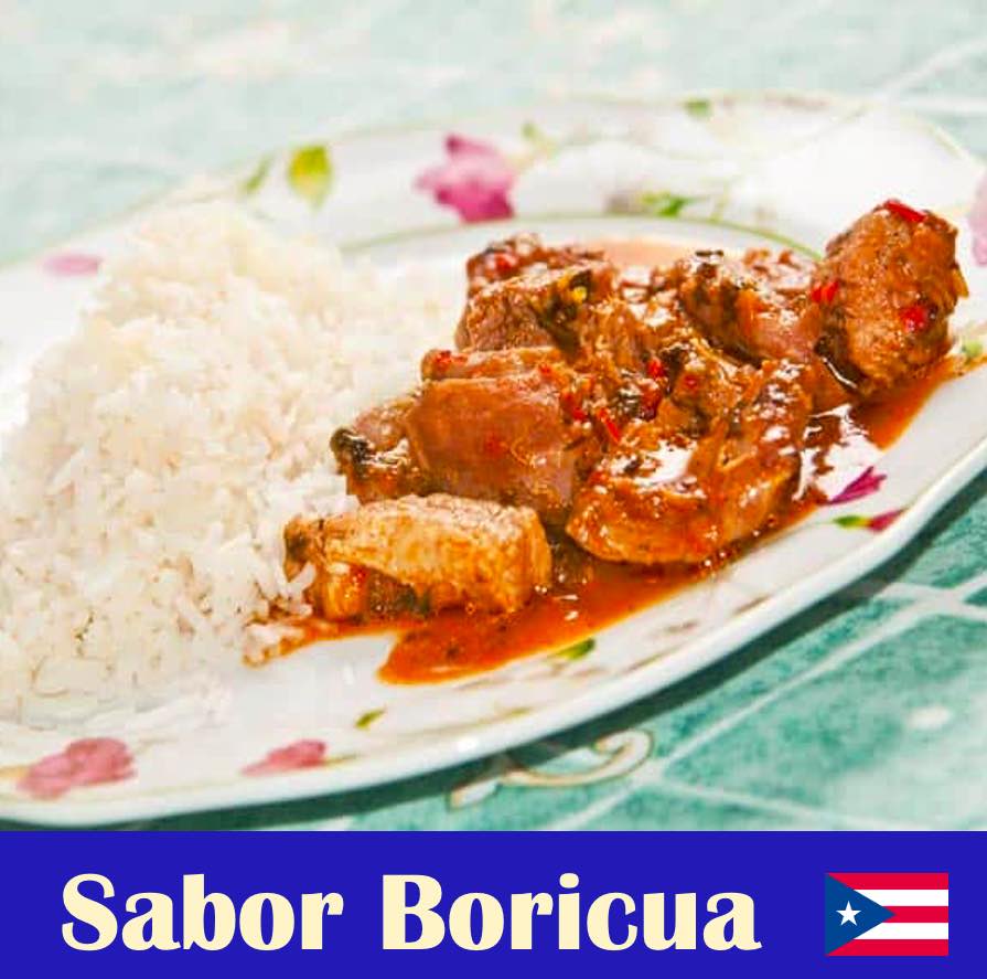 FN004- Lomo de Cerdo Guisado, Arroz Blanco y Amarillos