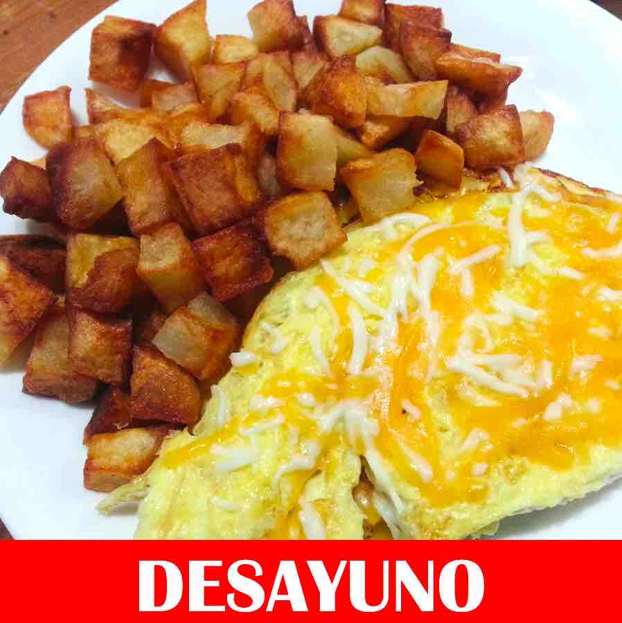 FNB026- Omelet de Queso con Papas Sazonadas