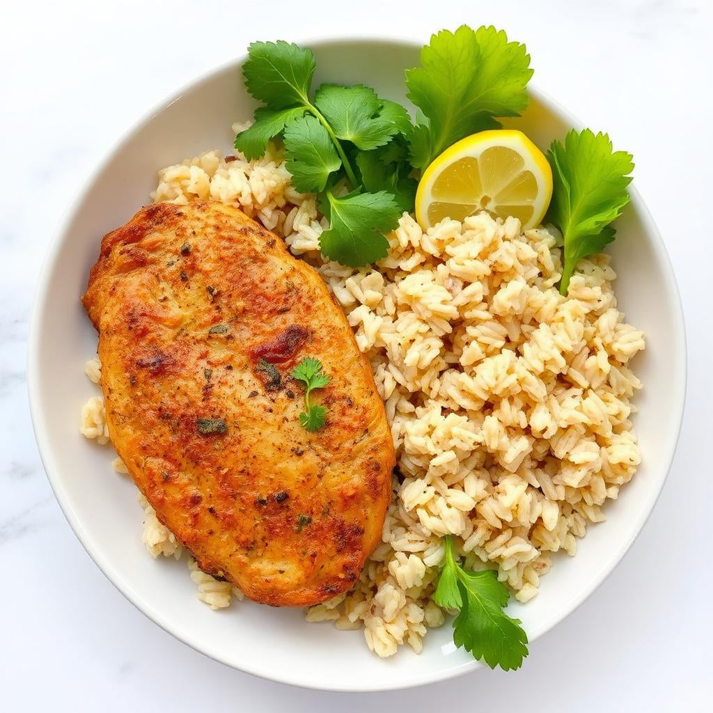 FN055 - Arroz con Cebolla, Amarillo y Pechuga al Horno