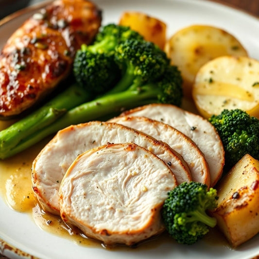 FN023 - Pechuga de Pavo Rotiserrie con Papa Roja al Horno y Brocoli al Vapor