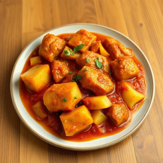 FN059 - Batata Amarilla Asada con Pechuga en Salsa Criolla