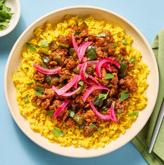 FN079- Arroz Mamposteao con Molida de Pavo Guisada y Vegetales