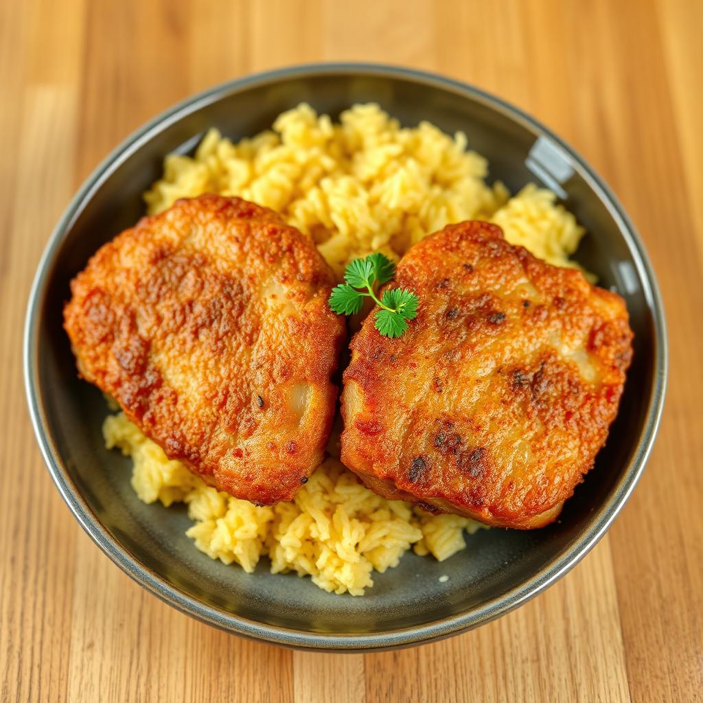 FN086 - Arroz con Gandules, Chuletas al Horno y Amarillo
