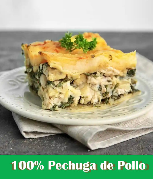 FN101 - Lasaña de Pollo y Espinaca en Salsa Alfredo