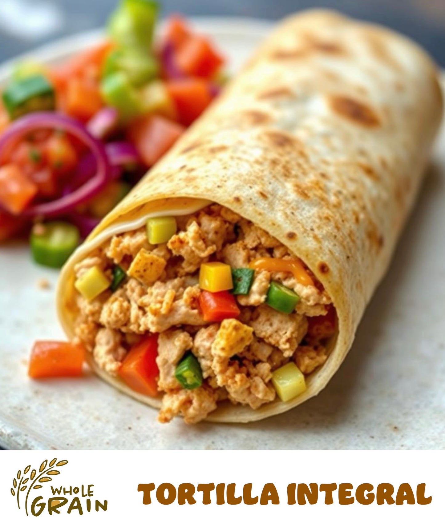 FN125 - Burrito en Tortilla Integral con Pavo Molido, Salsa y Queso