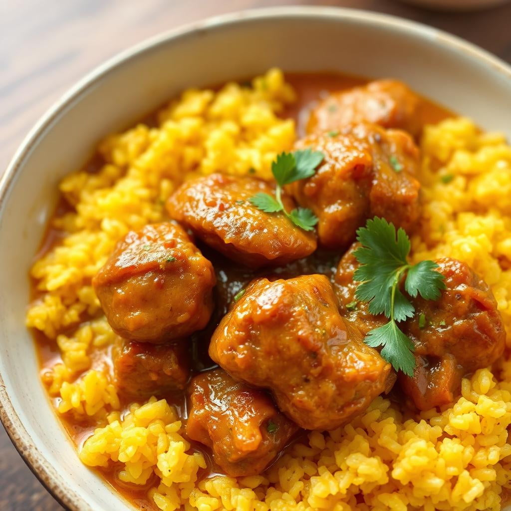 FN144 - Arroz Amarillo con Pollo en Salsa Criolla y Amarillos