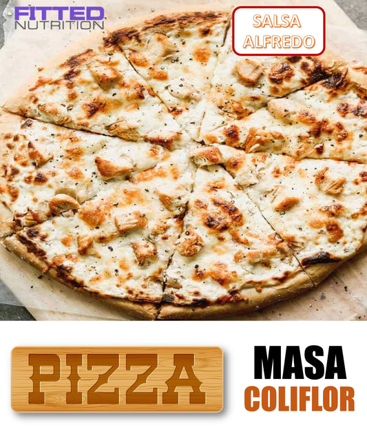 FN247 - Pizza en Masa de Coliflor con Salsa Alfredo y Queso Mozzarela