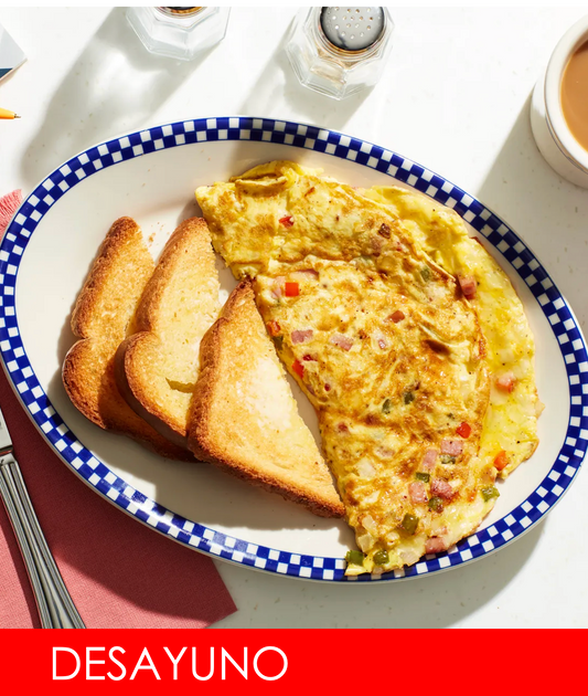 FNB004 - Omelet Jamon Queso y Vegetales con French Toast