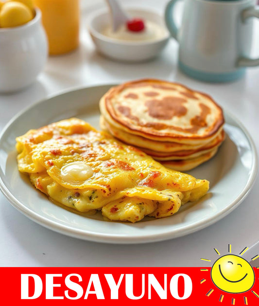 FNB011 - Omelette de Queso y Pan Cakes Alto en Proteina
