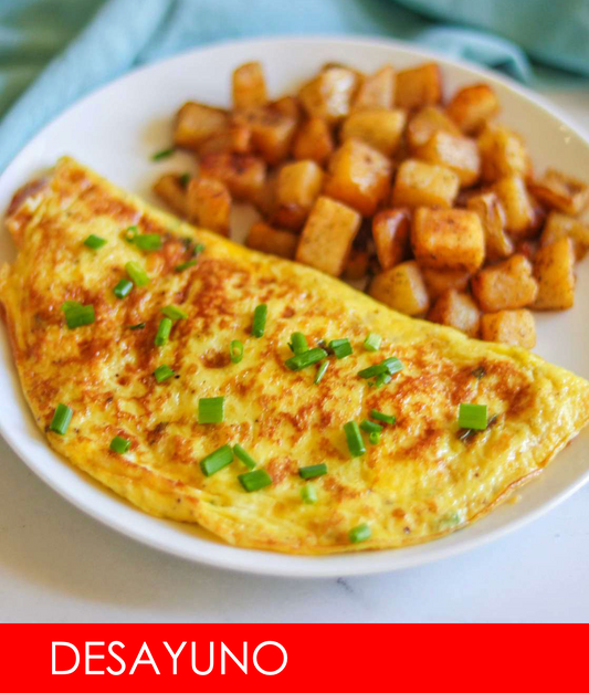 FNB026- Omelet de Queso con Papas Sazonadas