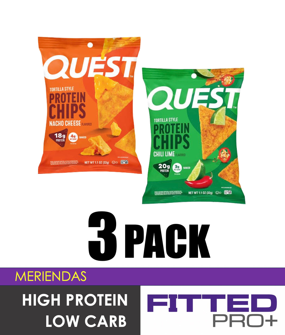 FNS34- QUEST PROTEIN CHIPS - 3 PACK