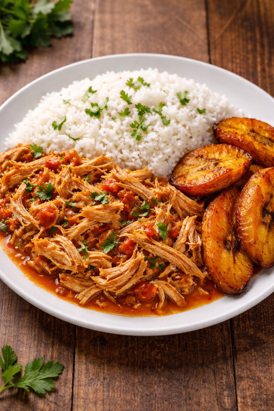 FN211- Arroz Blanco, Cadera de Pollo Estofada y Amarillo al Horno