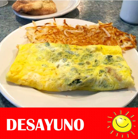 FNB022- OMELETTE DE JAMON QUESO VEGETALES Y HASH BROWN